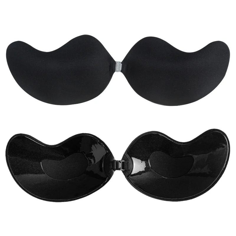 Seamless Self Adhesive Fly Bra Women Push up Bras Wedding Party Stick Invisible Silicone Chest Paste Reusable ﻿Summer plus Size