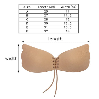 Seamless Self Adhesive Fly Bra Women Push up Bras Wedding Party Stick Invisible Silicone Chest Paste Reusable ﻿Summer plus Size
