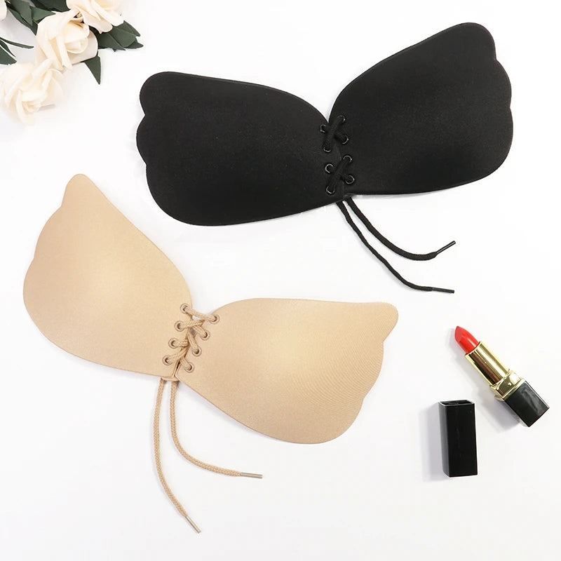 Seamless Self Adhesive Fly Bra Women Push up Bras Wedding Party Stick Invisible Silicone Chest Paste Reusable ﻿Summer plus Size