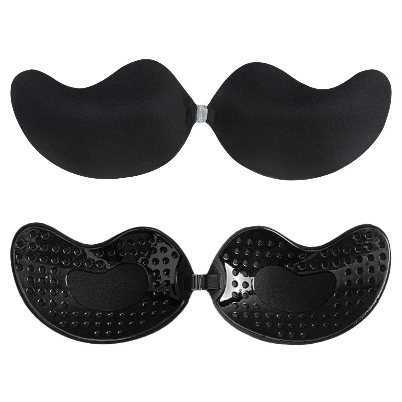 Seamless Self Adhesive Fly Bra Women Push up Bras Wedding Party Stick Invisible Silicone Chest Paste Reusable ﻿Summer plus Size