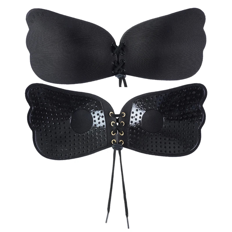 Seamless Self Adhesive Fly Bra Women Push up Bras Wedding Party Stick Invisible Silicone Chest Paste Reusable ﻿Summer plus Size
